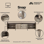 Meuble TV Manhattan Comfort Dumbo de style moderne du milieu du siècle avec 6 étagères