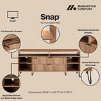 Meuble TV Manhattan Comfort Dumbo de style moderne du milieu du siècle avec 6 étagères