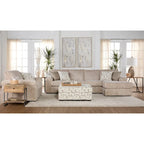 Roundhill Furniture Nason Wide Wale Corduroy Sectional Sofa Chaise with Armchair and Ottoman
