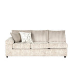 Canapé d'angle en velours côtelé Roundhill Furniture Nason à larges côtes avec méridienne, fauteuil et pouf