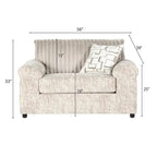 Canapé d'angle en velours côtelé Roundhill Furniture Nason à larges côtes avec méridienne, fauteuil et pouf