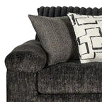 Canapé d'angle en velours côtelé Roundhill Furniture Nason à larges côtes avec méridienne, fauteuil et pouf