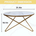 Table basse ronde - 80 cm de profondeur x 80 cm de largeur x 46 cm de hauteur