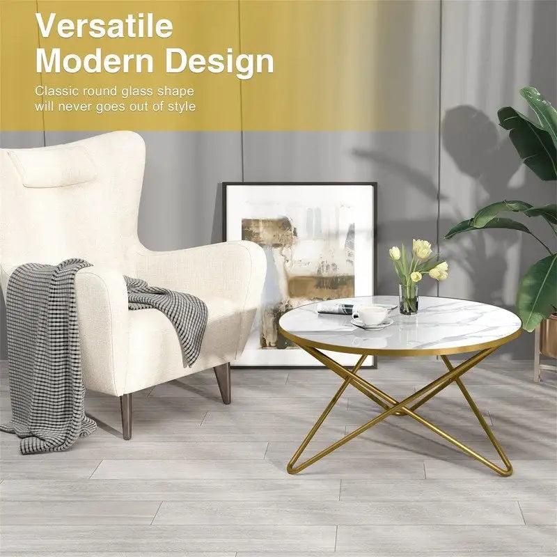 Table basse ronde - 80 cm de profondeur x 80 cm de largeur x 46 cm de hauteur