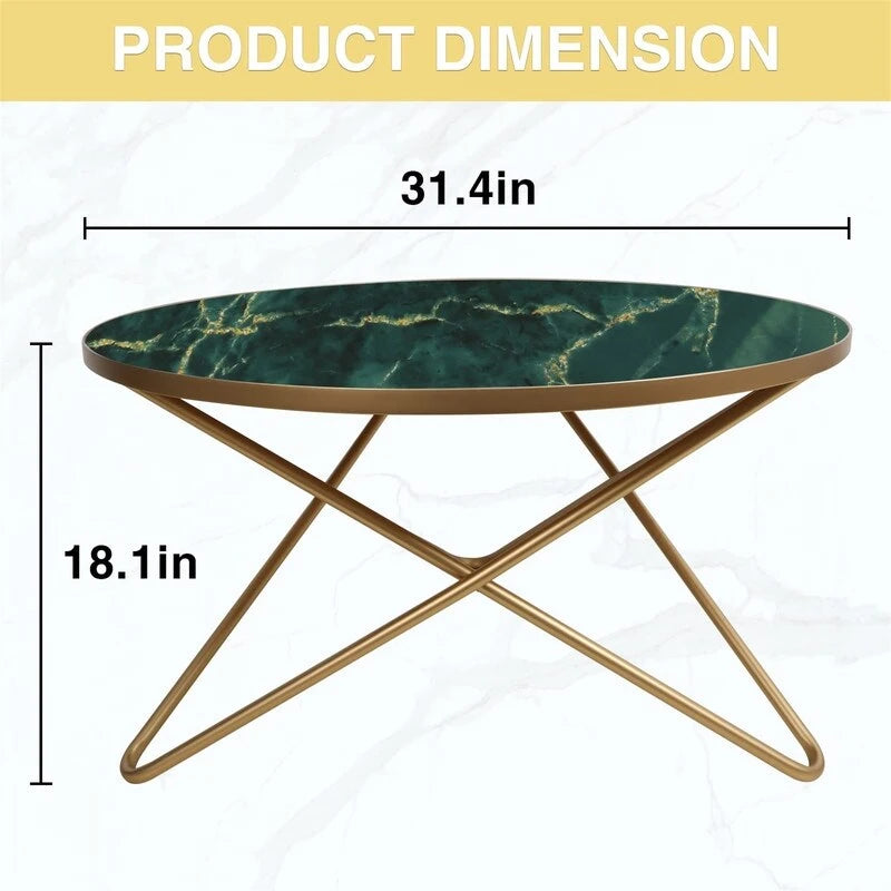 Table basse ronde - 80 cm de profondeur x 80 cm de largeur x 46 cm de hauteur