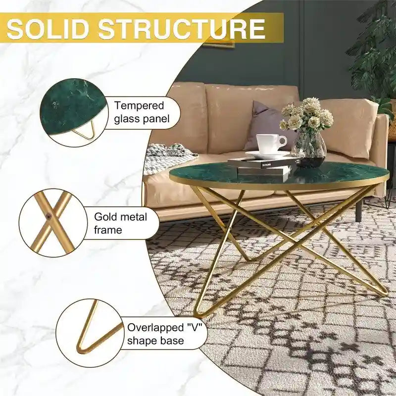 Table basse ronde - 80 cm de profondeur x 80 cm de largeur x 46 cm de hauteur