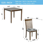 Ensemble table et chaises rectangulaires en bois pour 4 personnes