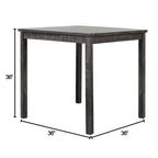 Ensemble de comptoir carré 5 pièces Best Master Furniture 36 x 36 style rustique