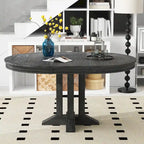 Farmhouse Dining Table Extendable Round Table for Kitchen, Dining Room