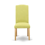 Ensemble de salle à manger 3 pièces East West Furniture : une table de cuisine rectangulaire et 2 chaises rembourrées en lin Limelight, chêne