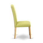 Ensemble de salle à manger 3 pièces East West Furniture : une table de cuisine rectangulaire et 2 chaises rembourrées en lin Limelight, chêne