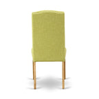 Ensemble de salle à manger 3 pièces East West Furniture : une table de cuisine rectangulaire et 2 chaises rembourrées en lin Limelight, chêne