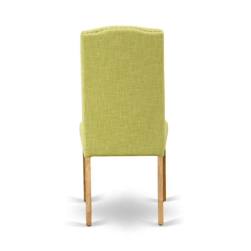 Ensemble de salle à manger 3 pièces East West Furniture : une table de cuisine rectangulaire et 2 chaises rembourrées en lin Limelight, chêne