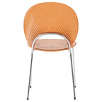 Chaise de salle à manger LeisureMod en plastique opulent avec piètement chromé