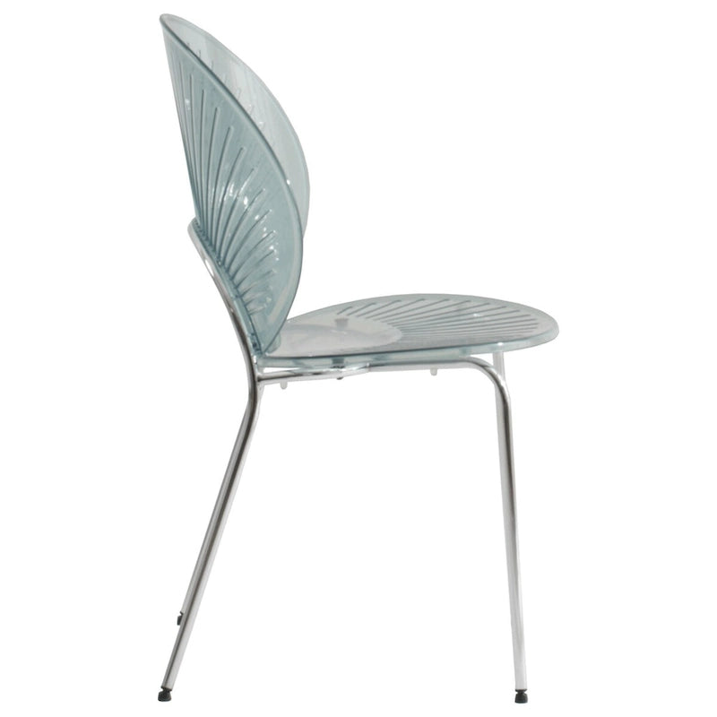 Chaise de salle à manger LeisureMod en plastique opulent avec piètement chromé