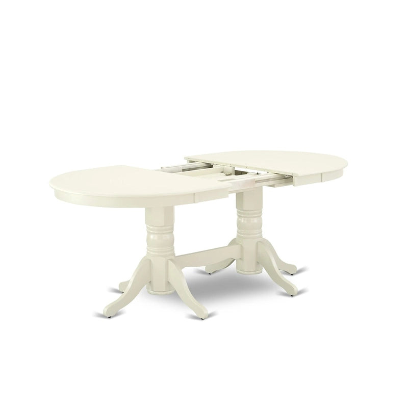 Ensemble de table de cuisine 9 pièces East West Furniture : une table ovale et 8 chaises Parson en lin blanc crème