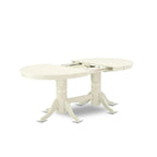 Ensemble de table de cuisine 9 pièces East West Furniture : une table ovale et 8 chaises Parson en lin blanc crème