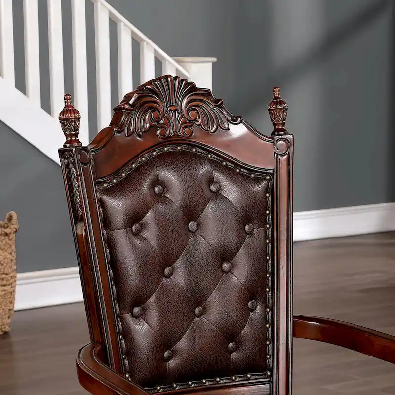 Fauteuils Abeena traditionnels en bois massif de cerisier (ensemble de 2) par Furniture of America