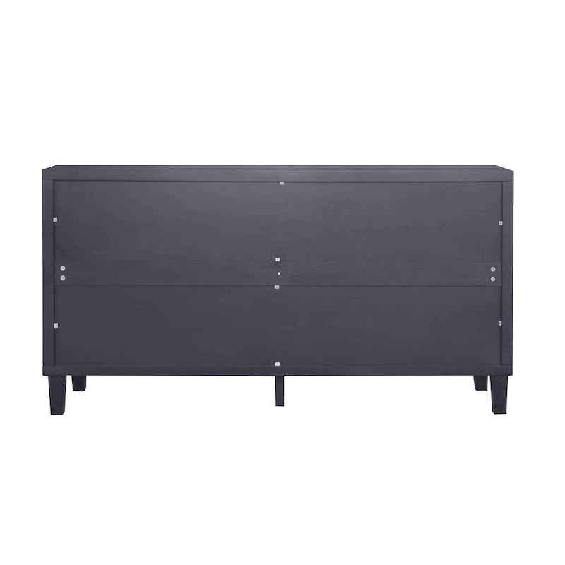 Buffet/meuble de rangement d'appoint moderne en bois noir mat à 4 portes de 152 cm (60 po)