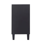 Buffet/meuble de rangement d'appoint moderne en bois noir mat à 4 portes de 152 cm (60 po)
