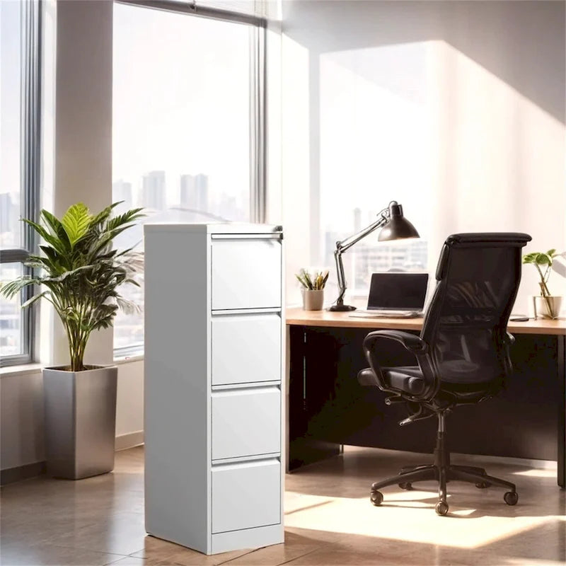 Classeur vertical métallique à 4 tiroirs avec serrure pour bureau ou domicile