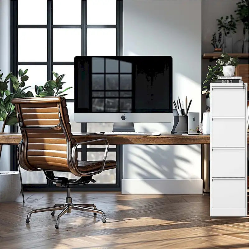 Classeur vertical métallique à 4 tiroirs avec serrure pour bureau ou domicile