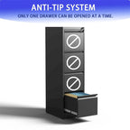 Classeur vertical métallique à 4 tiroirs avec serrure pour bureau ou domicile