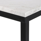 Console étroite Maypex en quartz blanc avec piètement noir