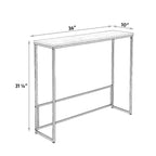 Console étroite Maypex en quartz blanc avec piètement noir