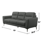 Ensemble de canapés 2 pièces en similicuir avec pieds triangulaires chromés