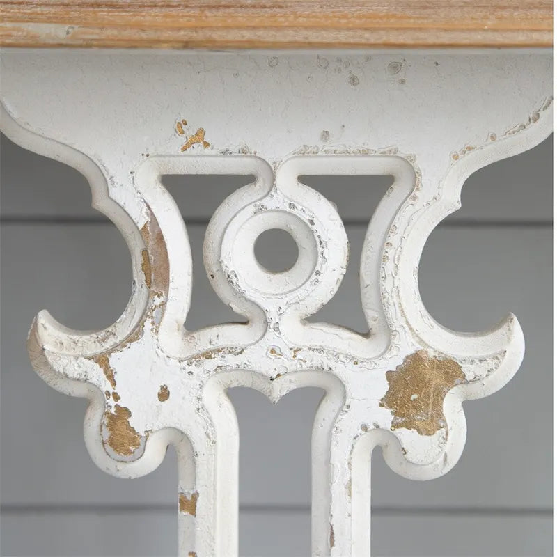 Console vintage en bois avec plateau marron