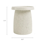 Table d'appoint Vera Intérieur/Extérieur Pierre Blanche avec Paillettes Dorées