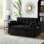 Convertible Loveseat with Adjustable Backrest and Storage Pockets