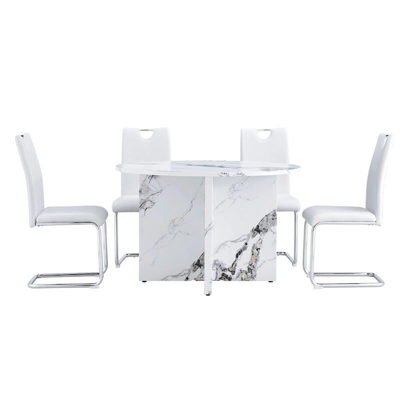 Ensemble de table à manger ronde 5 pièces