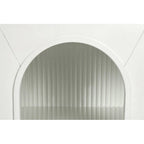 Buffet Grondin de style moderne du milieu du siècle, 152 cm de large, avec portes en verre trempé cannelé et étagères réglables