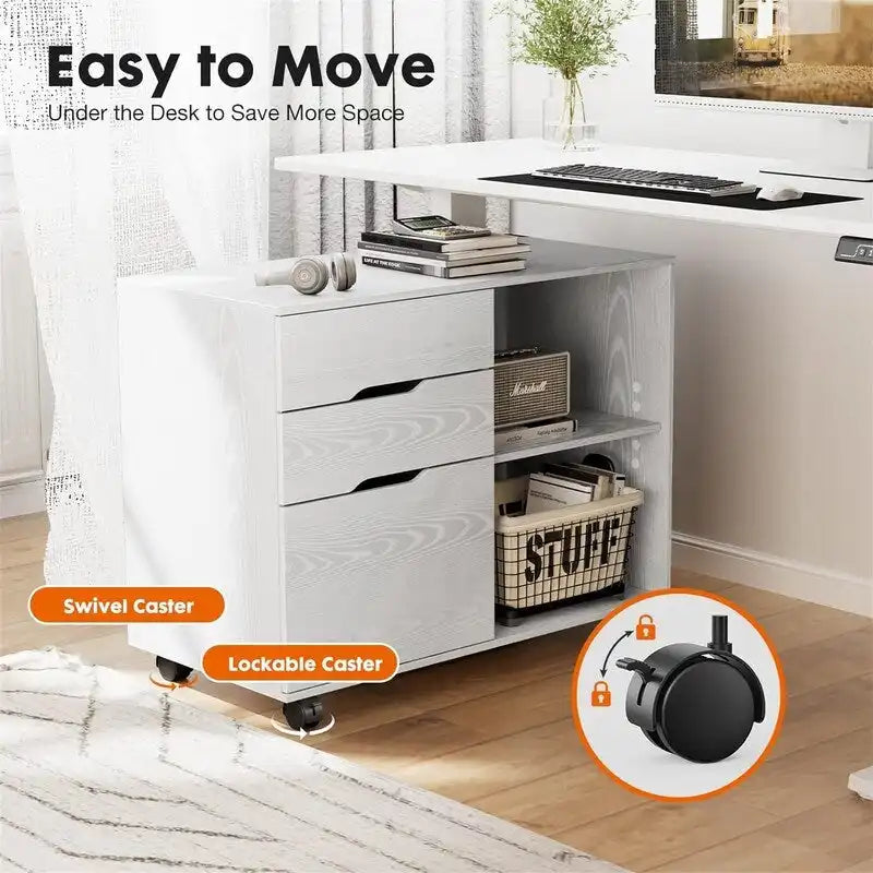 Classeur à 3 tiroirs - 31,3 cm (P) x 15,7 cm (L) x 24,4 cm (H)