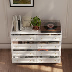 Commode et coiffeuse blanches, solution de rangement polyvalente, bureau en cristal