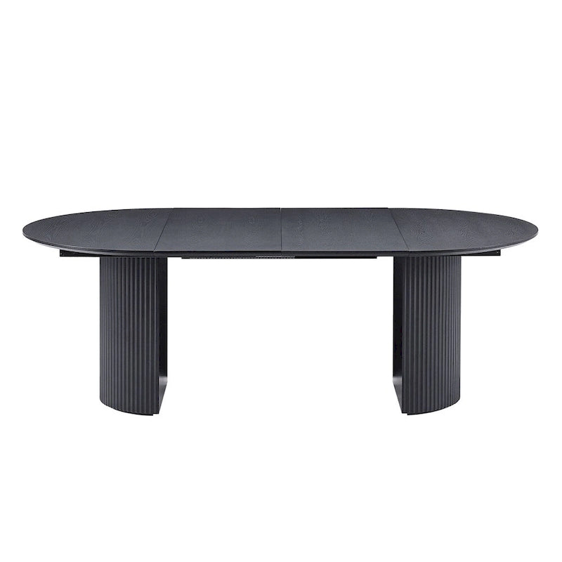 Table de salle à manger ovale extensible avec plateau solide - Non applicable