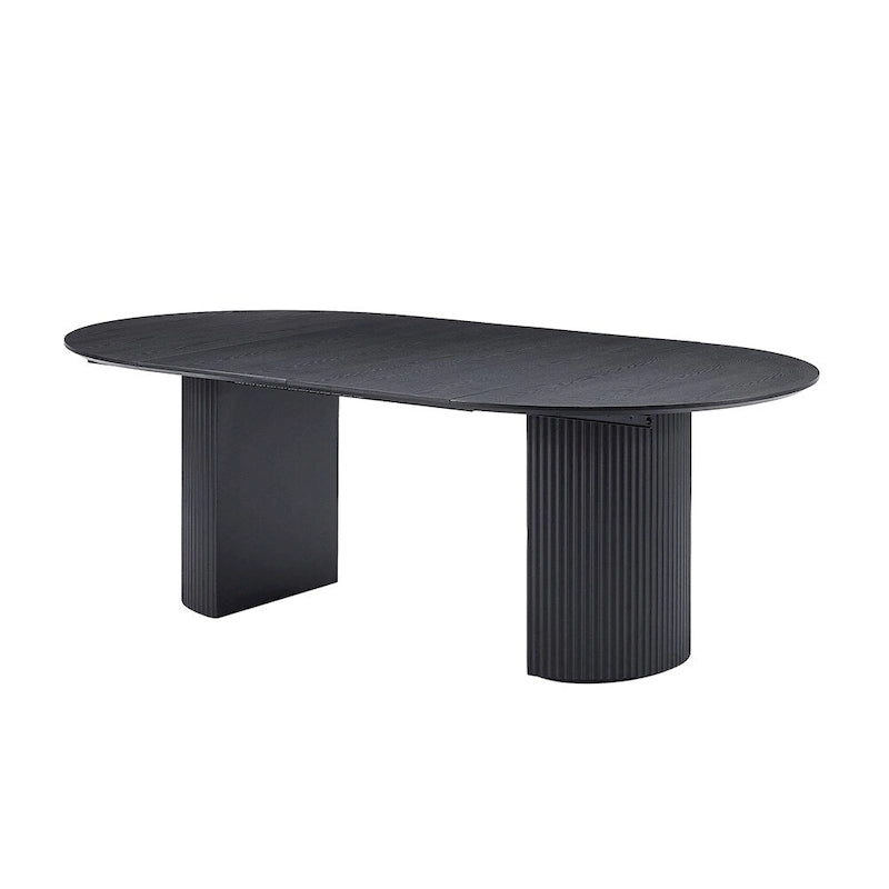 Table de salle à manger ovale extensible avec plateau solide - Non applicable