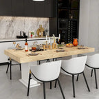 Table de conférence en bois avec piètement blanc, table de réunion, bureau d'ordinateur