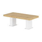 Table de conférence en bois avec piètement blanc, table de réunion, bureau d'ordinateur