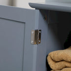 Meuble sous-vasque avec 2 portes et étagère, gris.