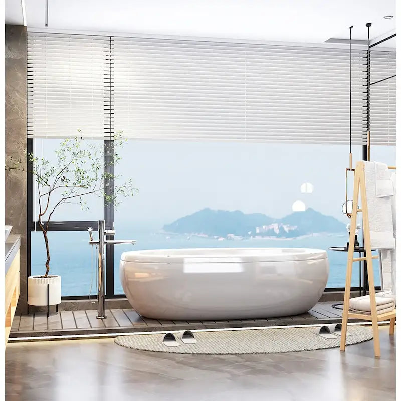 Porte-serviettes échelle en bambou avec étagère de rangement