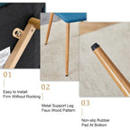 Chaise d'appoint en lin avec pieds en métal (lot de 4)