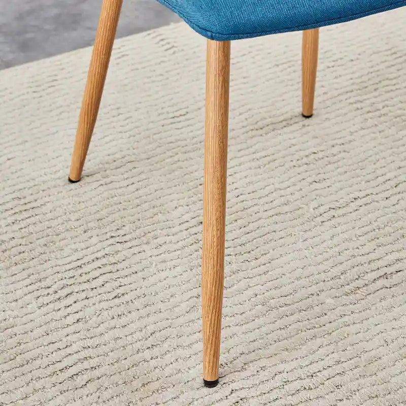 Chaise d'appoint en lin avec pieds en métal (lot de 4)