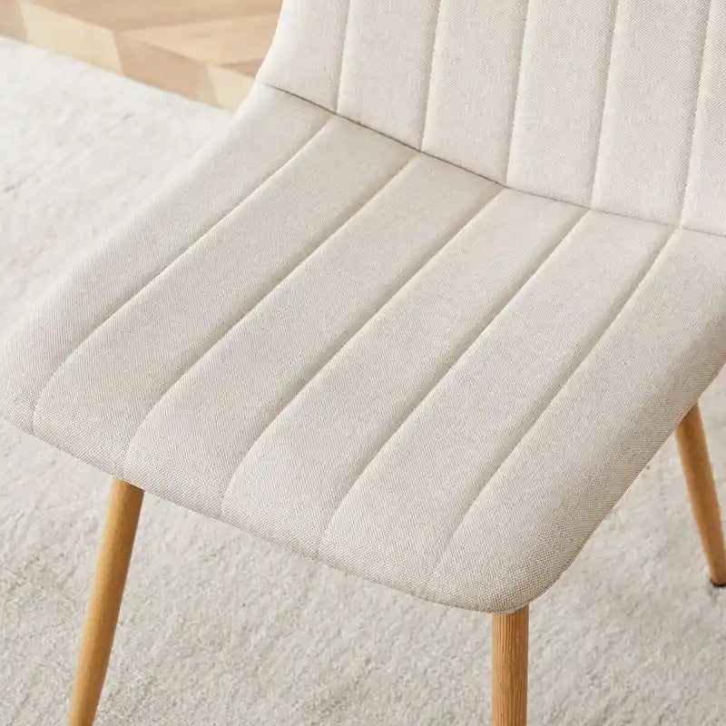 Chaise d'appoint en lin avec pieds en métal (lot de 4)