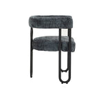 Chaises de salle à manger d'appoint contemporaines, revêtues de chenille et de cuir (lot de 2).