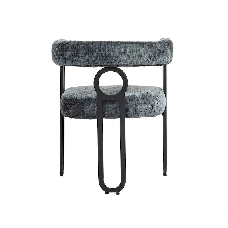 Chaises de salle à manger d'appoint contemporaines, revêtues de chenille et de cuir (lot de 2).