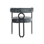 Chaises de salle à manger d'appoint contemporaines, revêtues de chenille et de cuir (lot de 2).