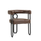 Chaises de salle à manger d'appoint contemporaines, revêtues de chenille et de cuir (lot de 2).